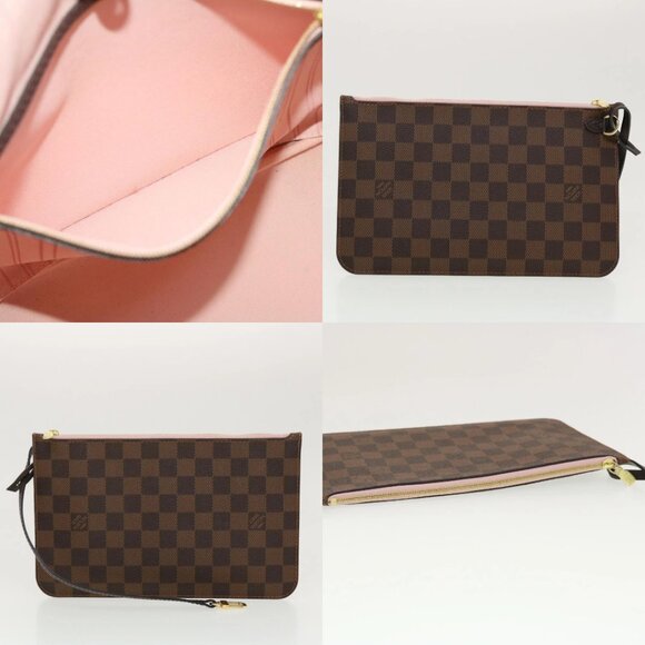 LOUIS VUITTON Damier Ebene Rose valerine Neverfull MM ToteBag N41603 Auth 42621A - Picture 14 of 15